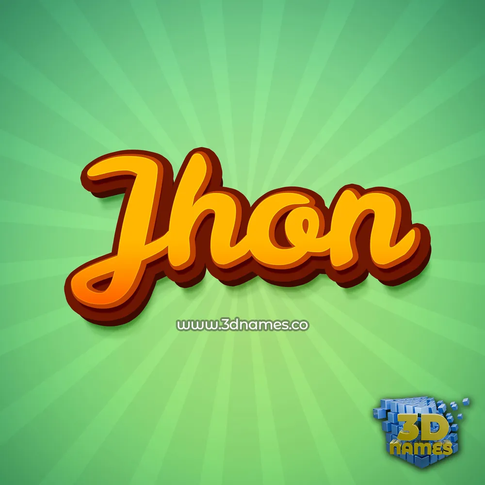 jhon in Green Rays style - 3D name wallpaper