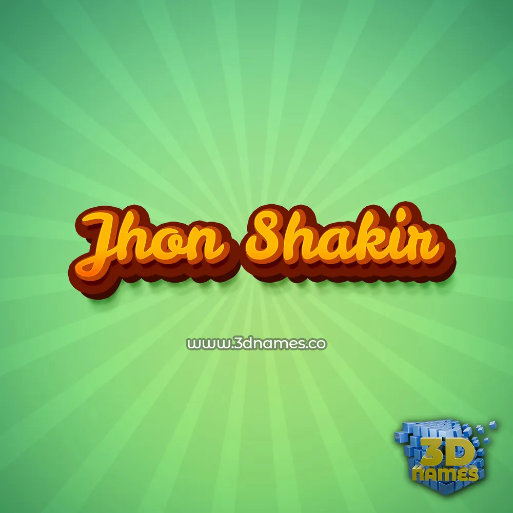 jhon shakir in Green Rays style - 3D name wallpaper