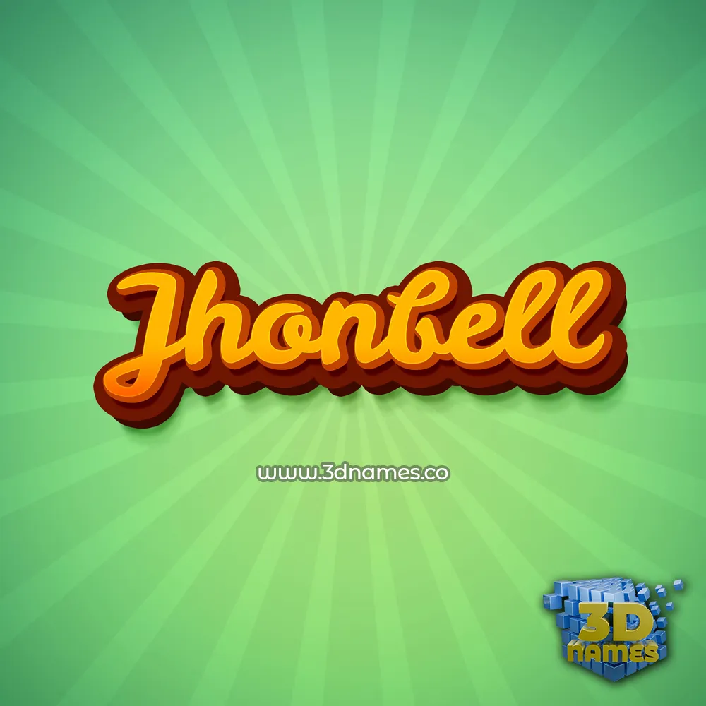jhonbell in Green Rays style - 3D name wallpaper