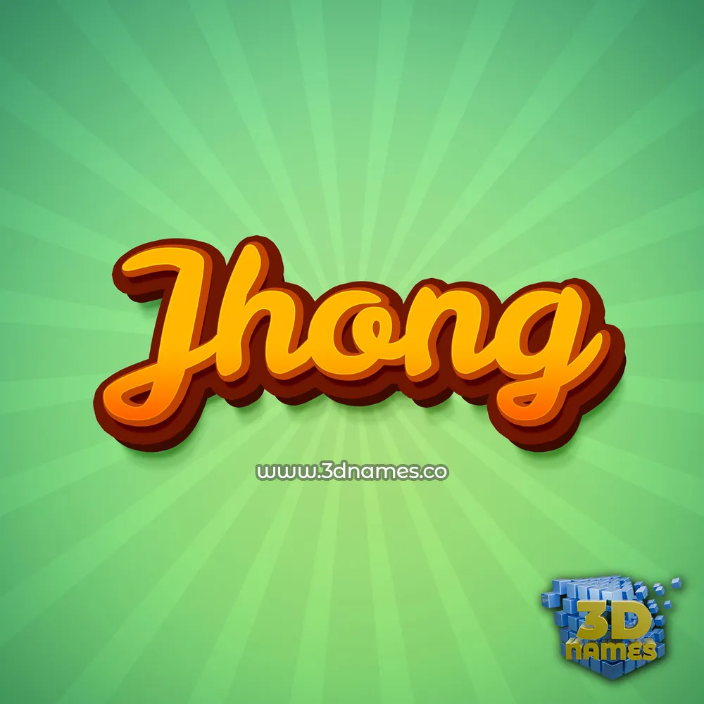jhong in Green Rays style - 3D name wallpaper