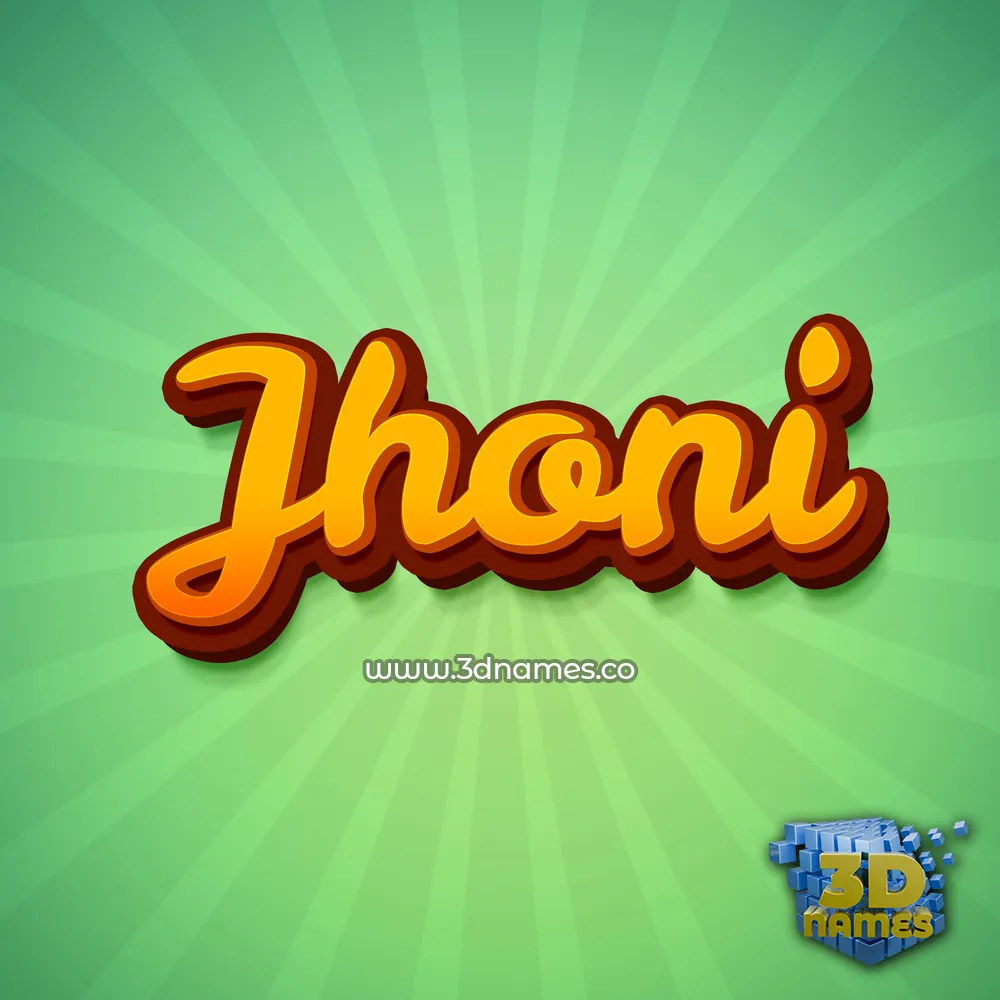 jhoni in Green Rays style - 3D name wallpaper