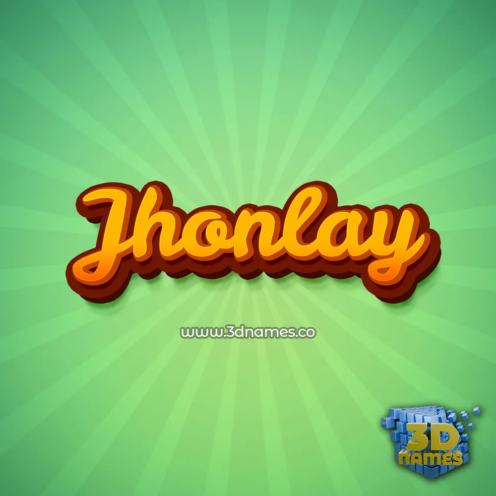 jhonlay in Green Rays style - 3D name wallpaper