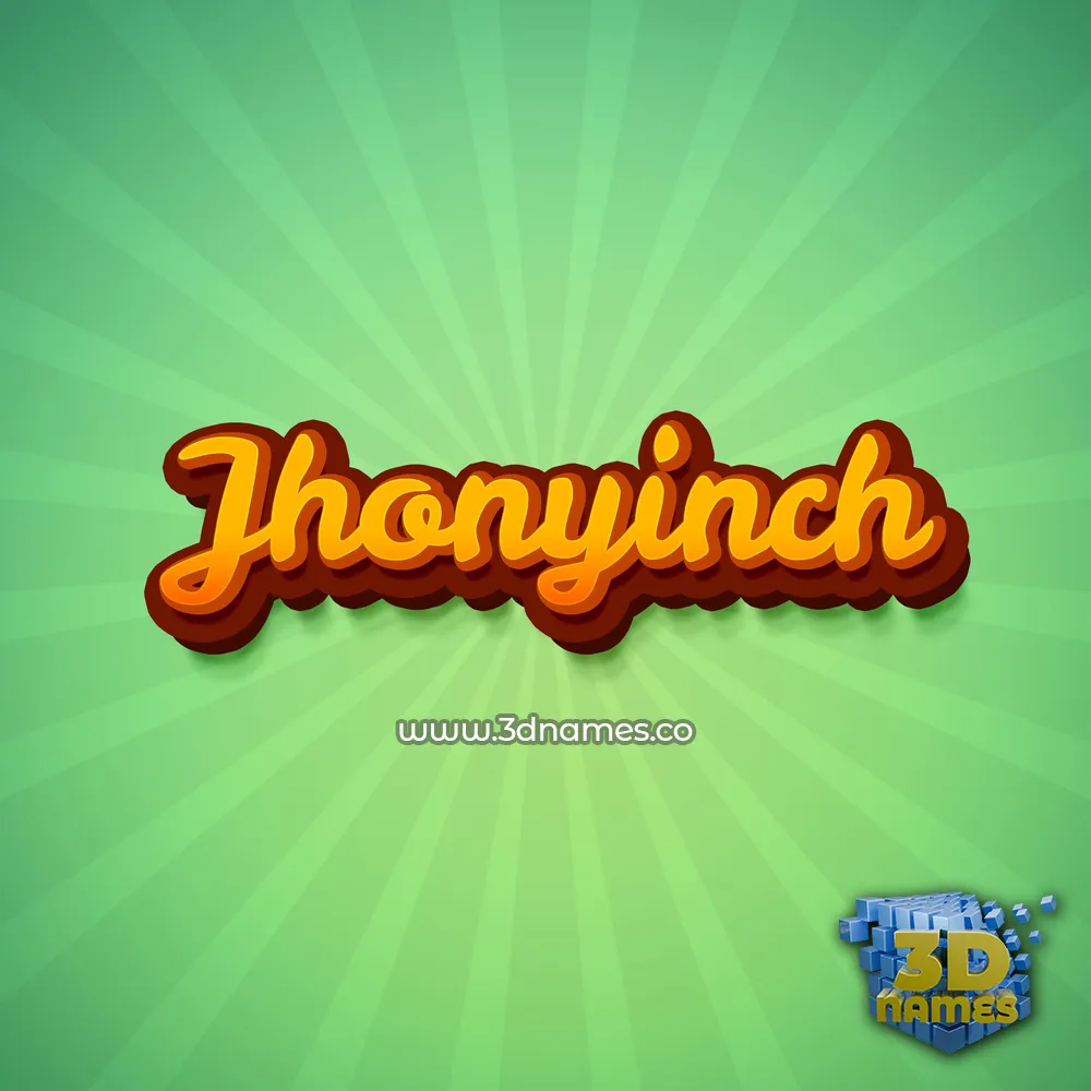 jhonyinch in Green Rays style - 3D name wallpaper