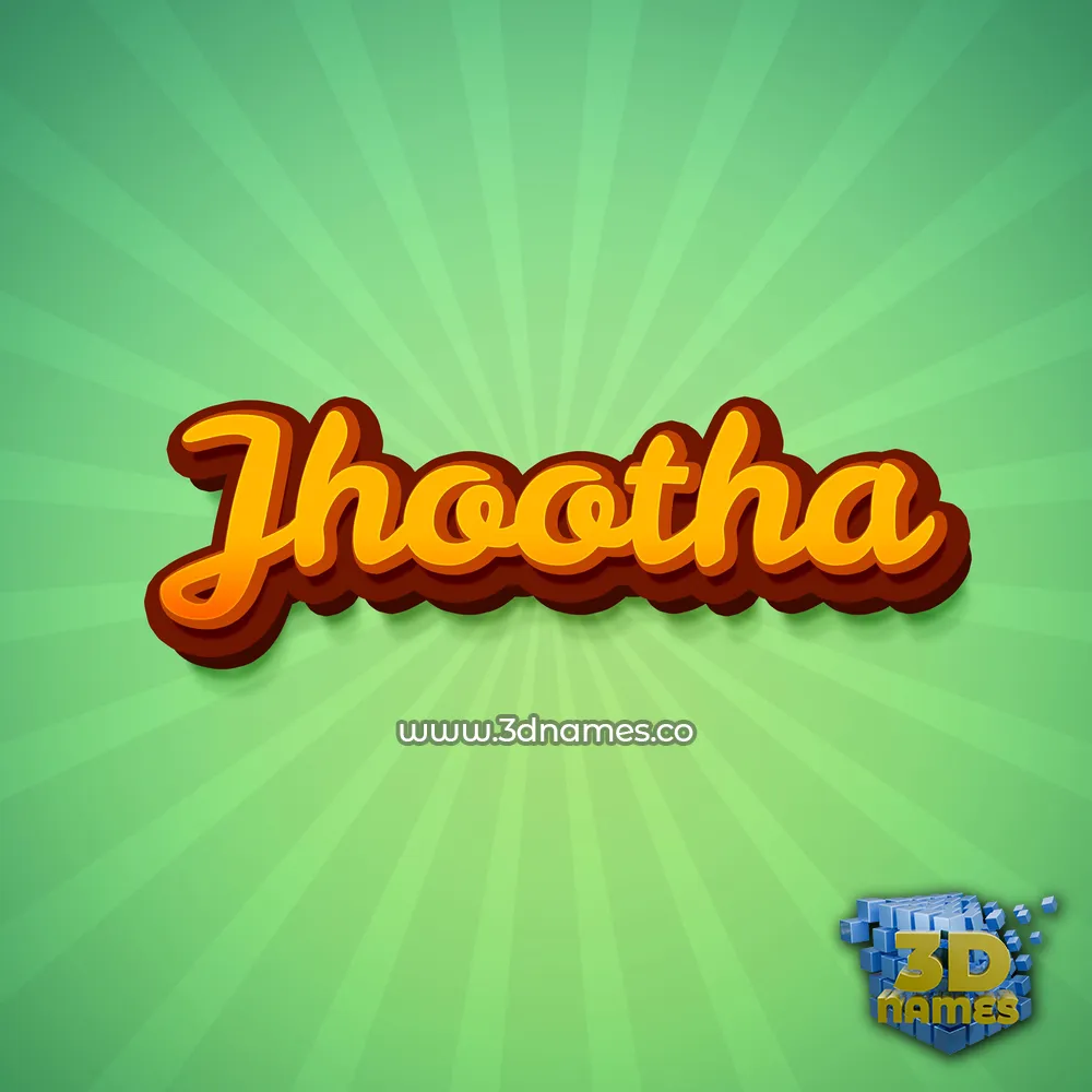 jhootha in Green Rays style - 3D name wallpaper