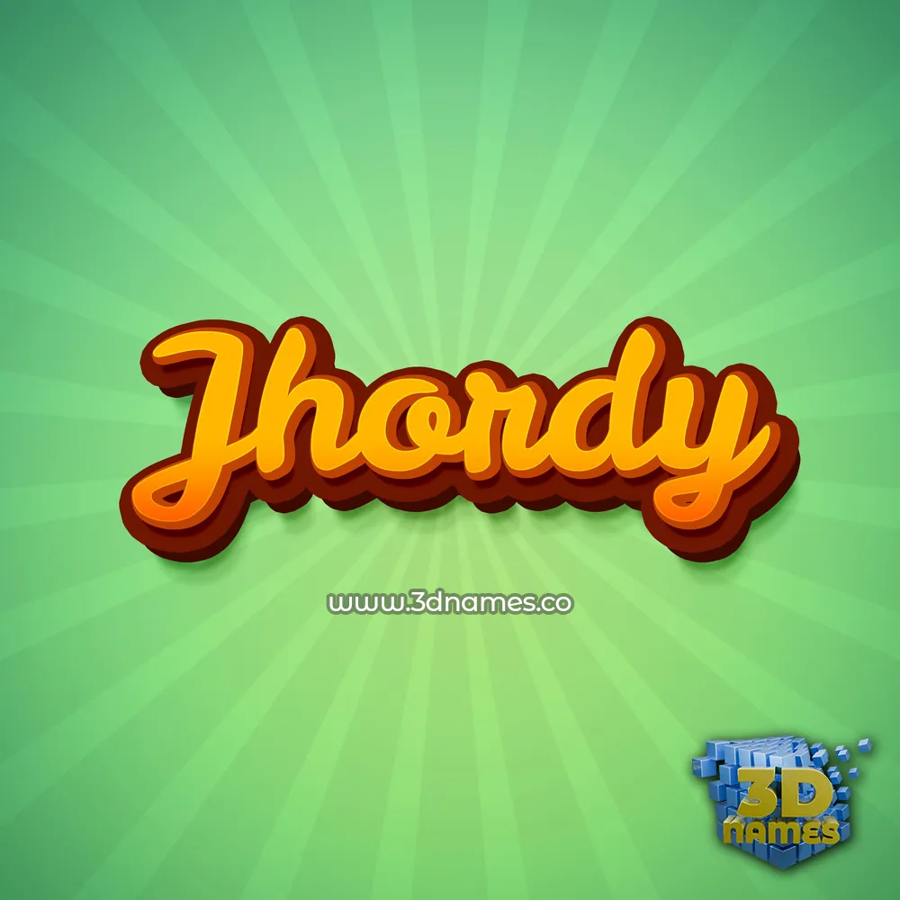 jhordy in Green Rays style - 3D name wallpaper