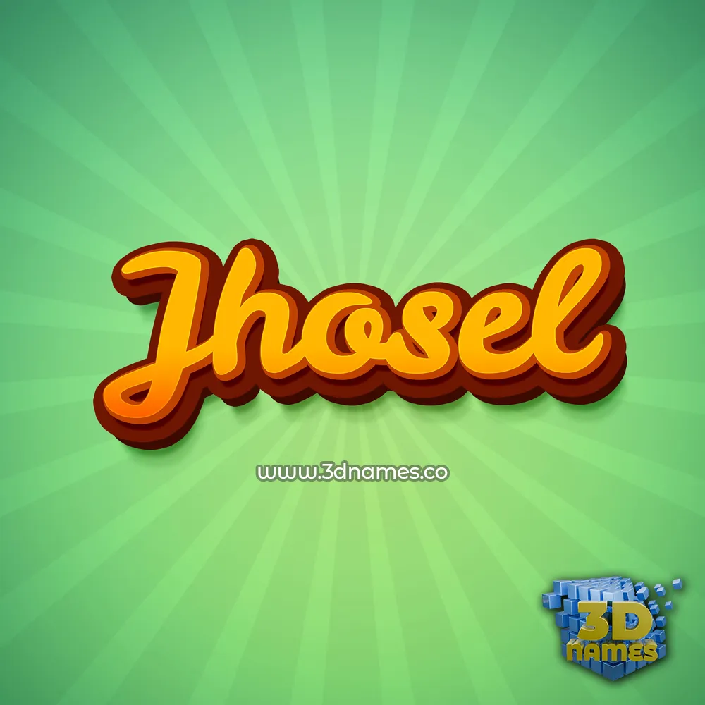 jhosel in Green Rays style - 3D name wallpaper