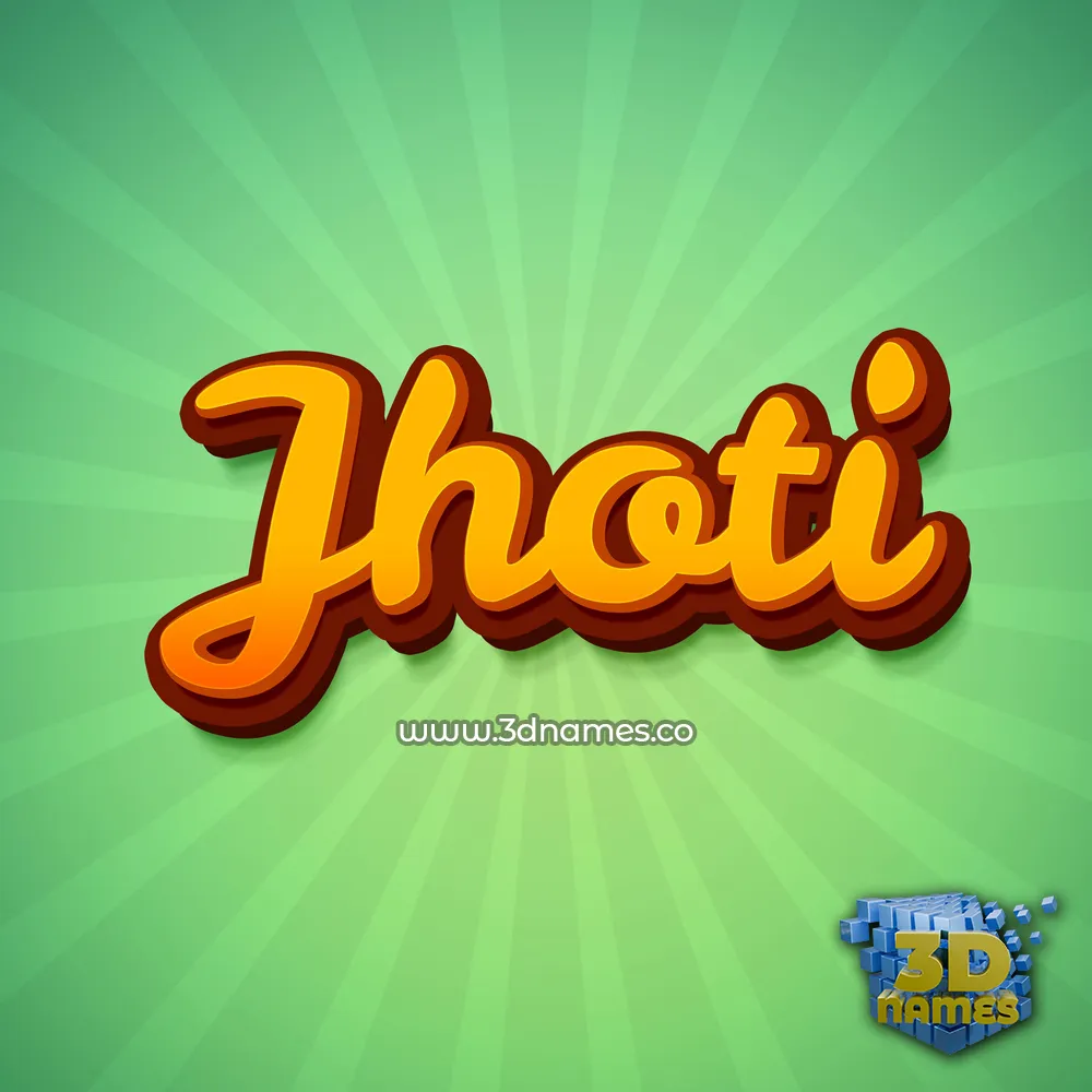 jhoti in Green Rays style - 3D name wallpaper