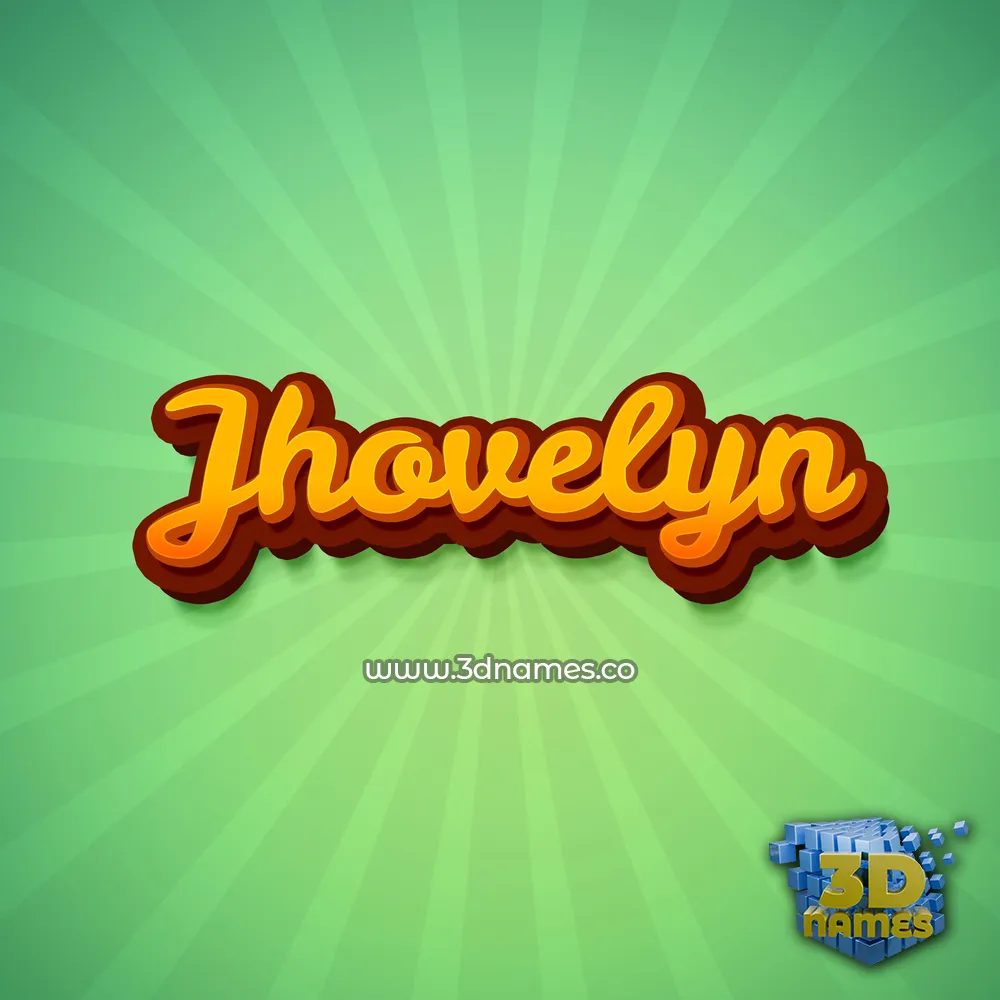 jhovelyn in Green Rays style - 3D name wallpaper