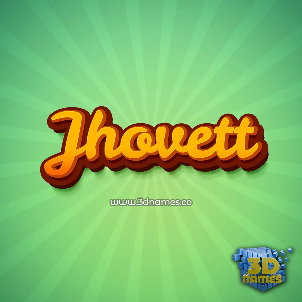 jhovett in Green Rays style - 3D name wallpaper