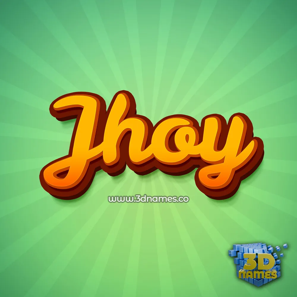 jhoy in Green Rays style - 3D name wallpaper