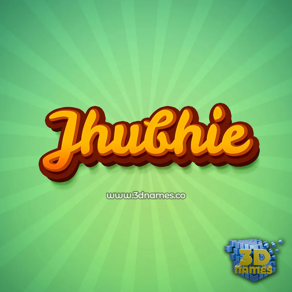 jhubhie in Green Rays style - 3D name wallpaper