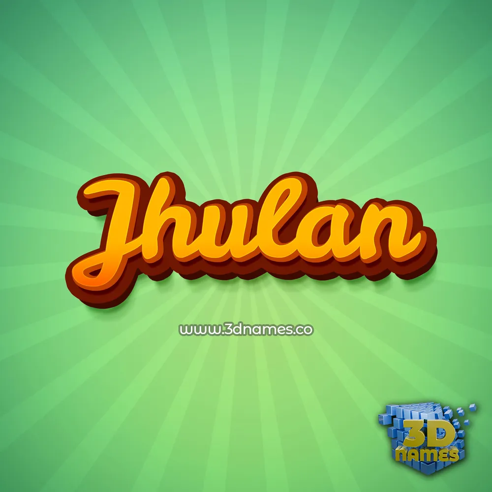 jhulan in Green Rays style - 3D name wallpaper