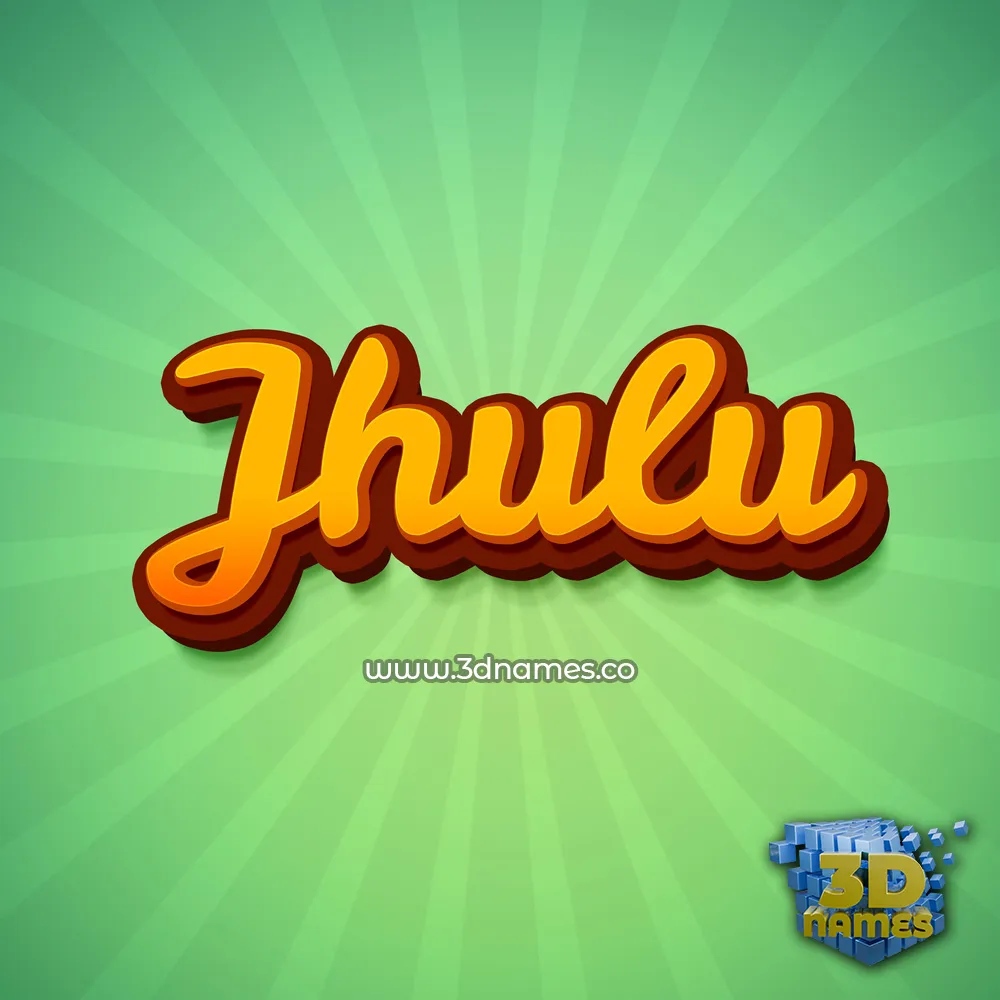 jhulu in Green Rays style - 3D name wallpaper