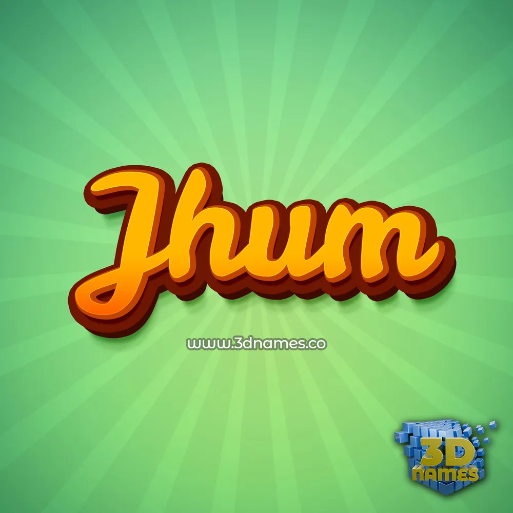 jhum in Green Rays style - 3D name wallpaper