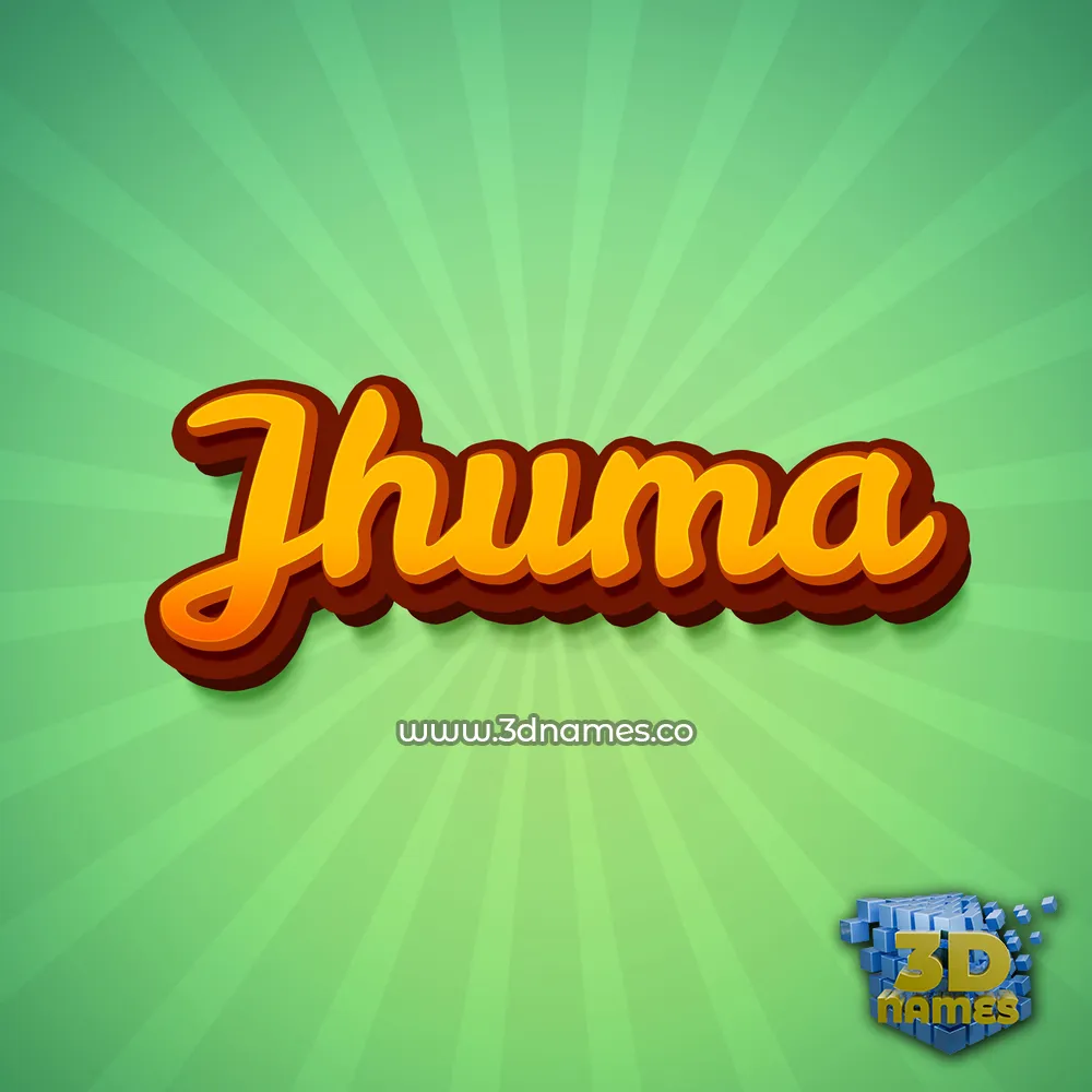 jhuma in Green Rays style - 3D name wallpaper
