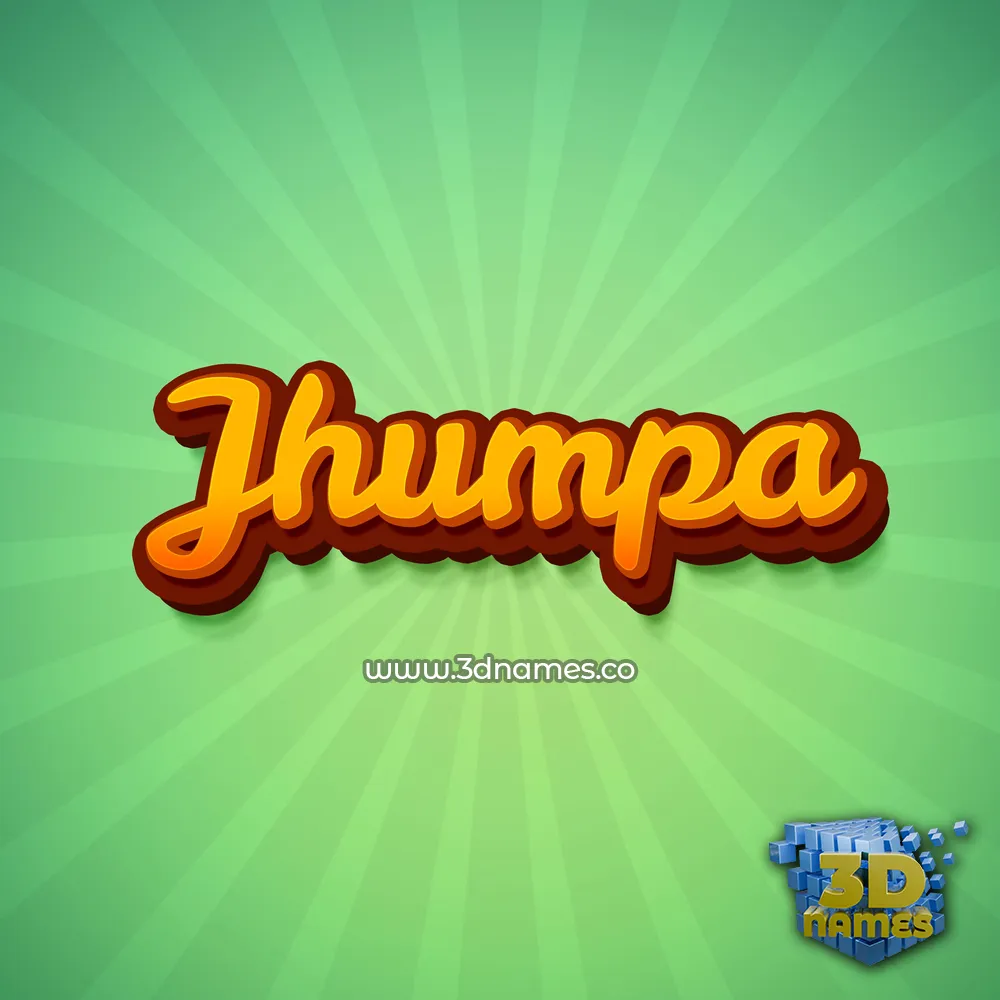 jhumpa in Green Rays style - 3D name wallpaper