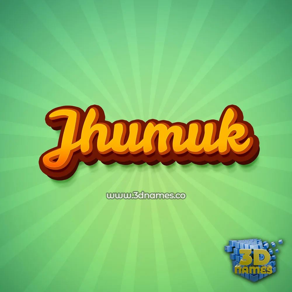 jhumuk in Green Rays style - 3D name wallpaper