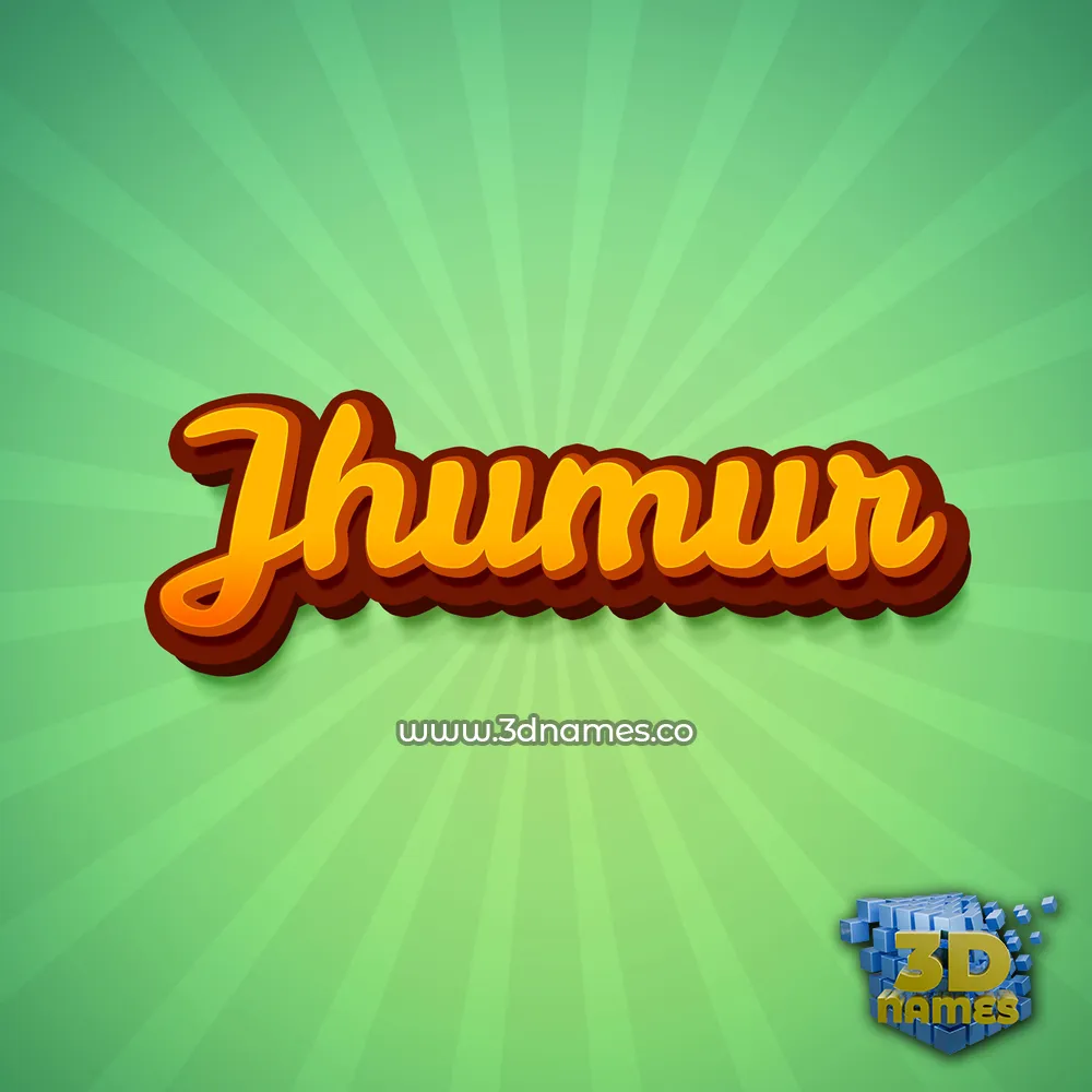 jhumur in Green Rays style - 3D name wallpaper