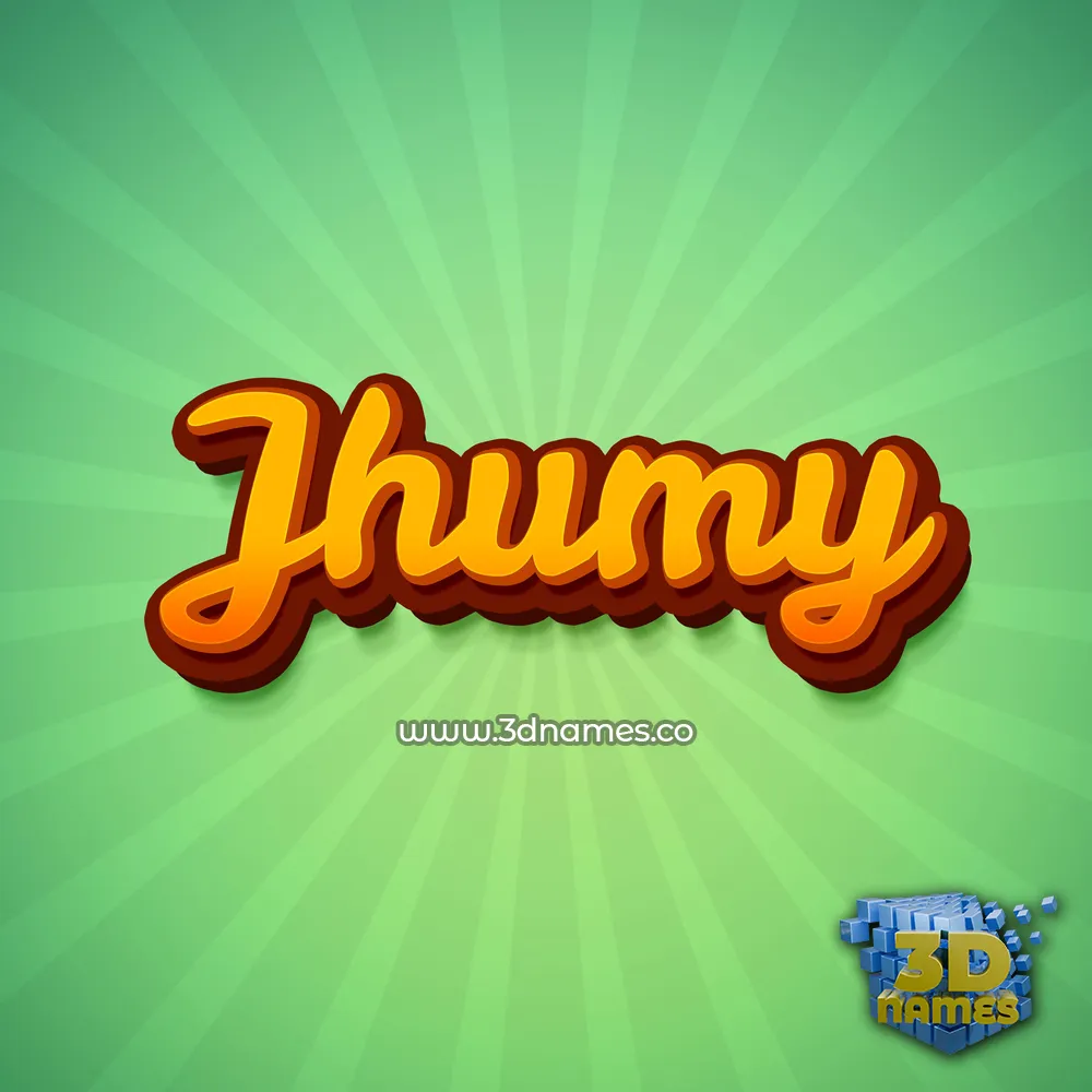 jhumy in Green Rays style - 3D name wallpaper