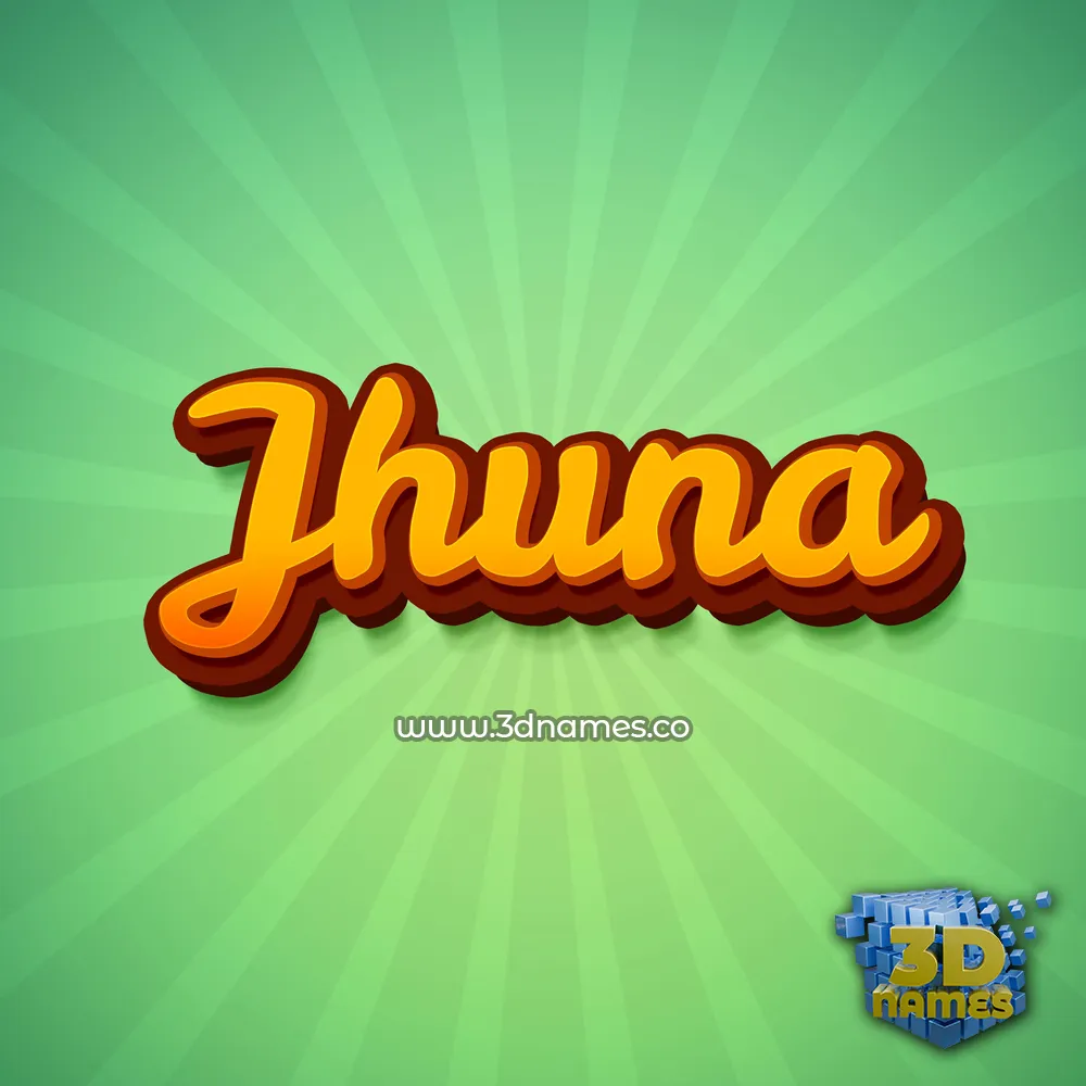 jhuna in Green Rays style - 3D name wallpaper