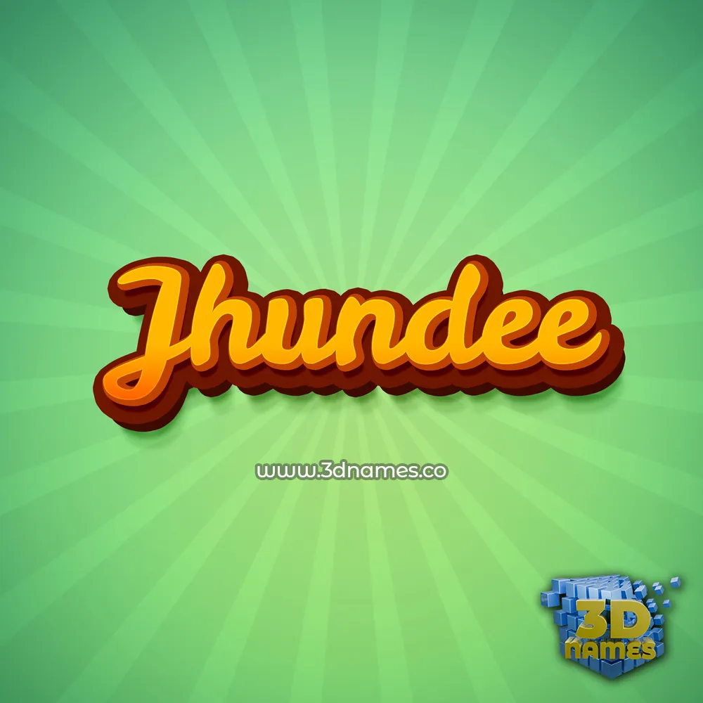 jhundee in Green Rays style - 3D name wallpaper
