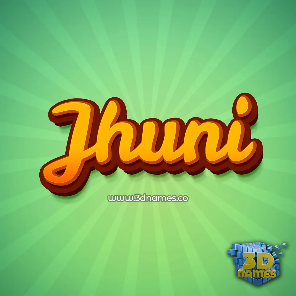 jhuni in Green Rays style - 3D name wallpaper