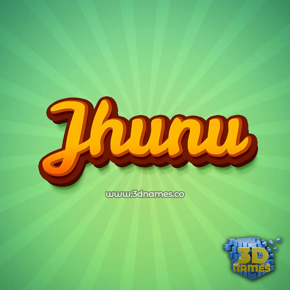 jhunu in Green Rays style - 3D name wallpaper