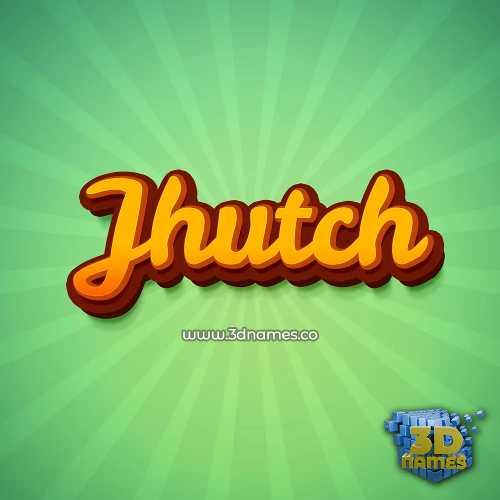 jhutch in Green Rays style - 3D name wallpaper