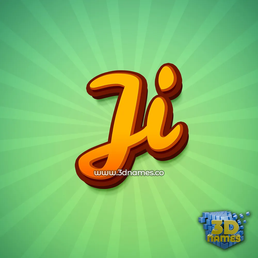 ji in Green Rays style - 3D name wallpaper