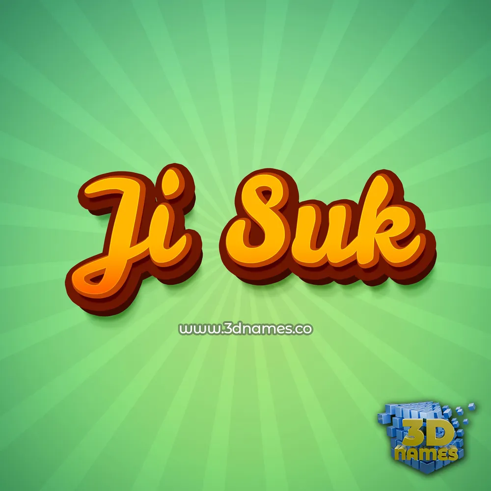 ji suk in Green Rays style - 3D name wallpaper
