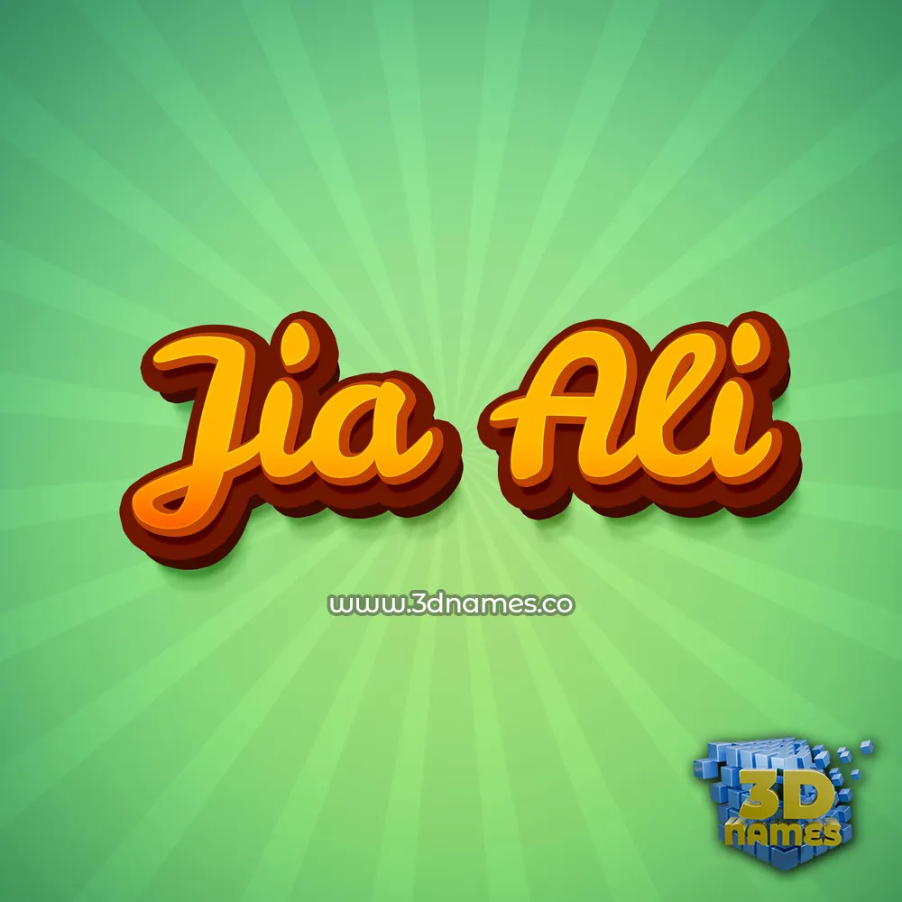 jia ali in Green Rays style - 3D name wallpaper
