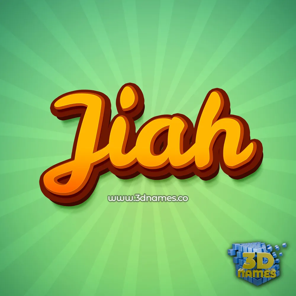 jiah in Green Rays style - 3D name wallpaper