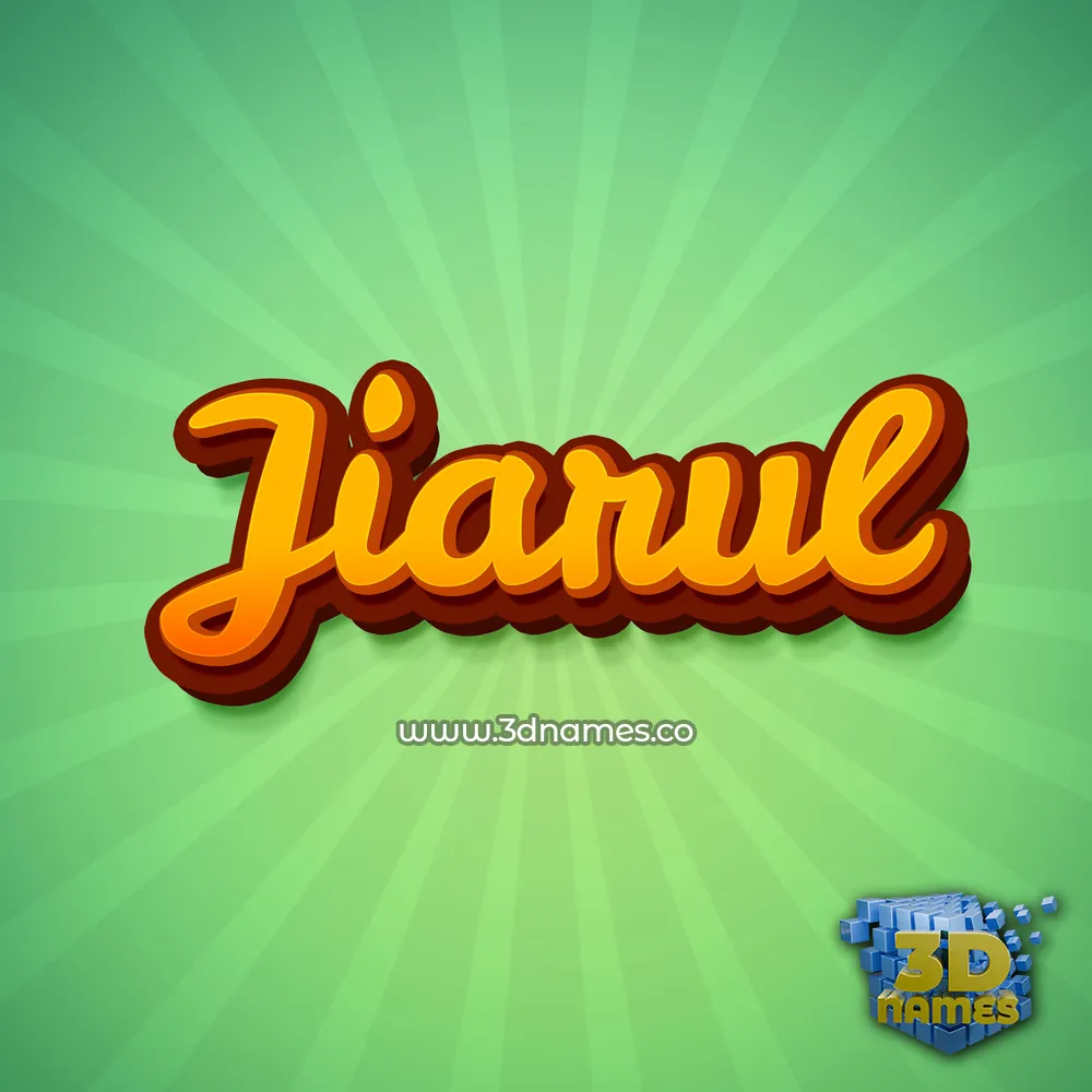 jiarul in Green Rays style - 3D name wallpaper