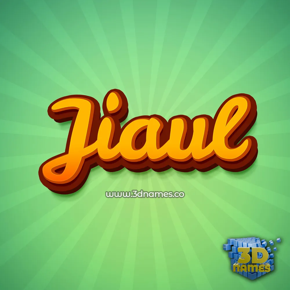 jiaul in Green Rays style - 3D name wallpaper