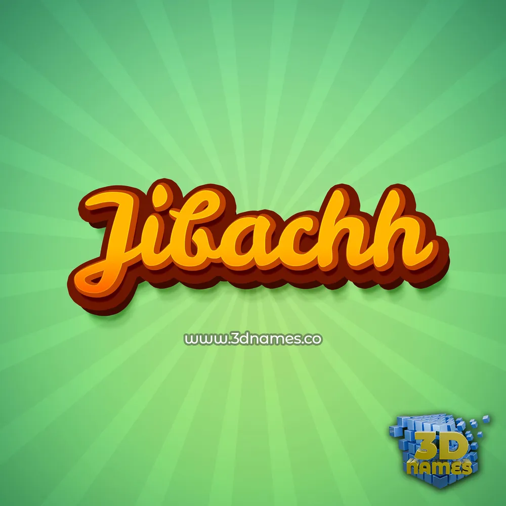 jibachh in Green Rays style - 3D name wallpaper