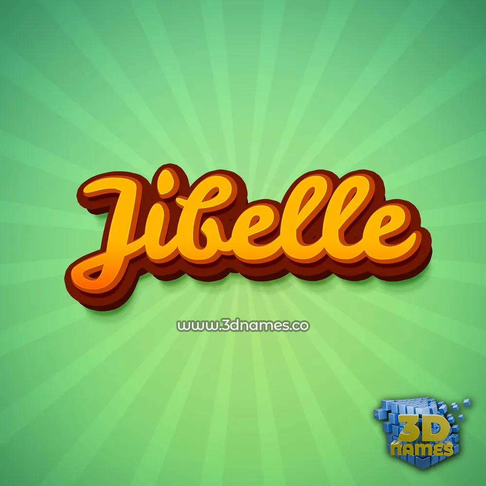 jibelle in Green Rays style - 3D name wallpaper