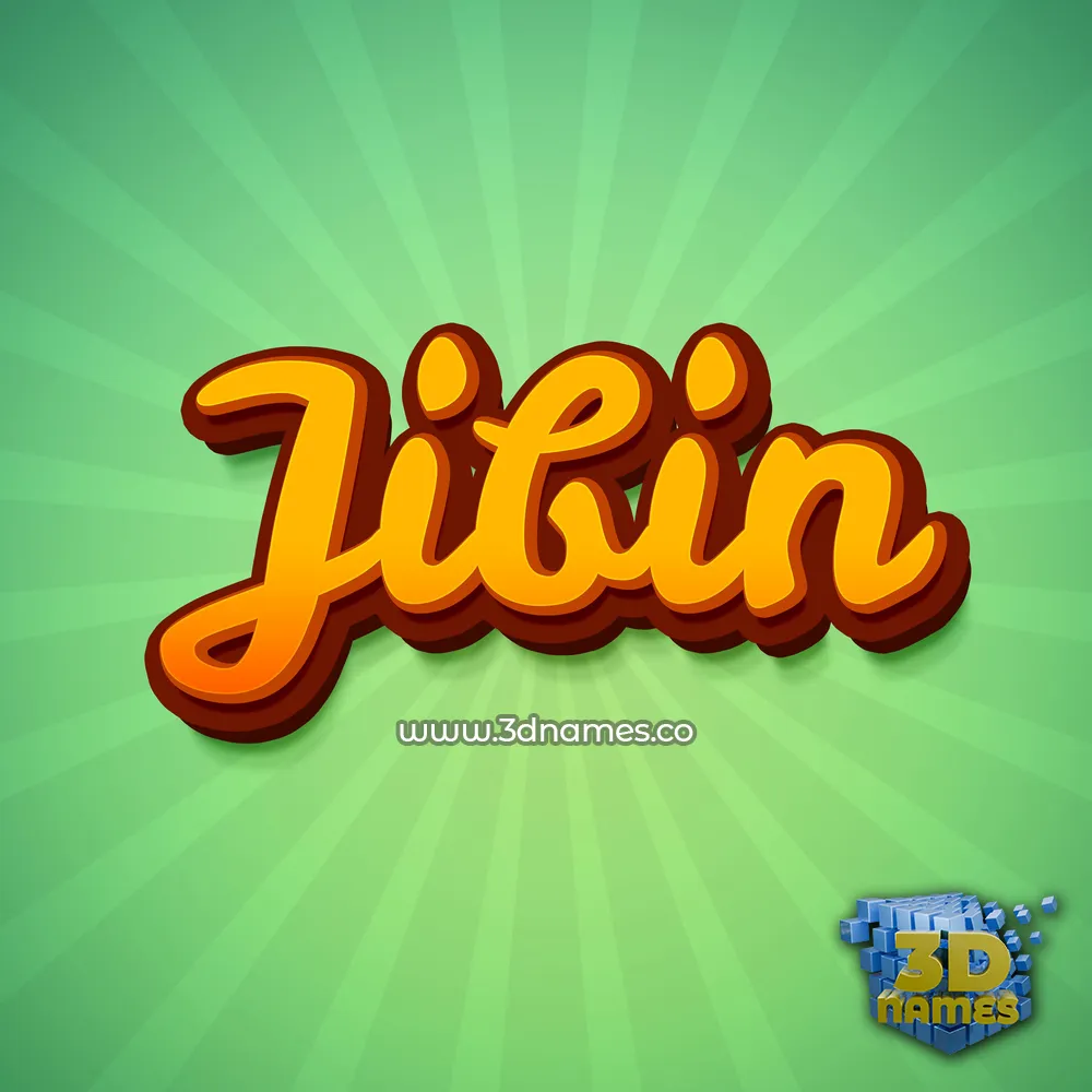 jibin in Green Rays style - 3D name wallpaper