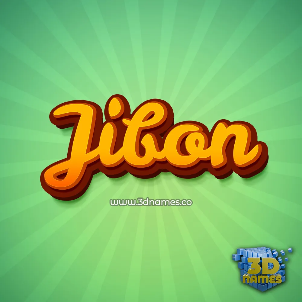 jibon in Green Rays style - 3D name wallpaper
