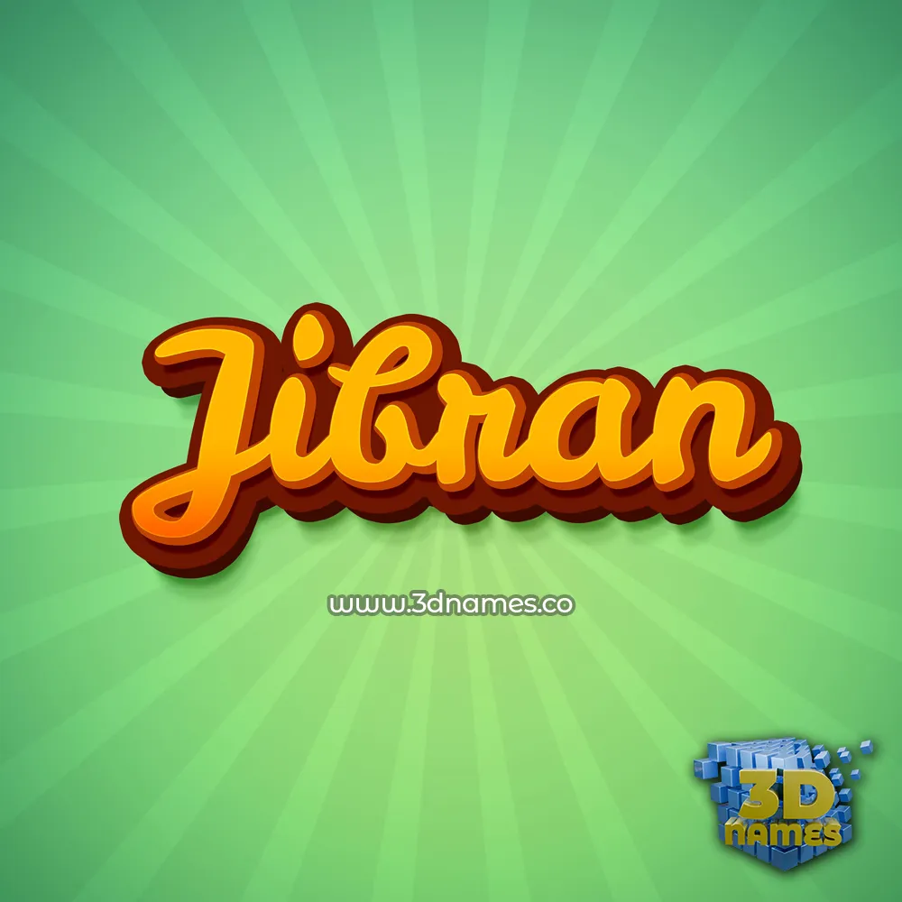 jibran in Green Rays style - 3D name wallpaper