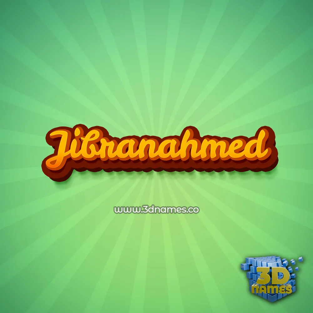 jibranahmed in Green Rays style - 3D name wallpaper
