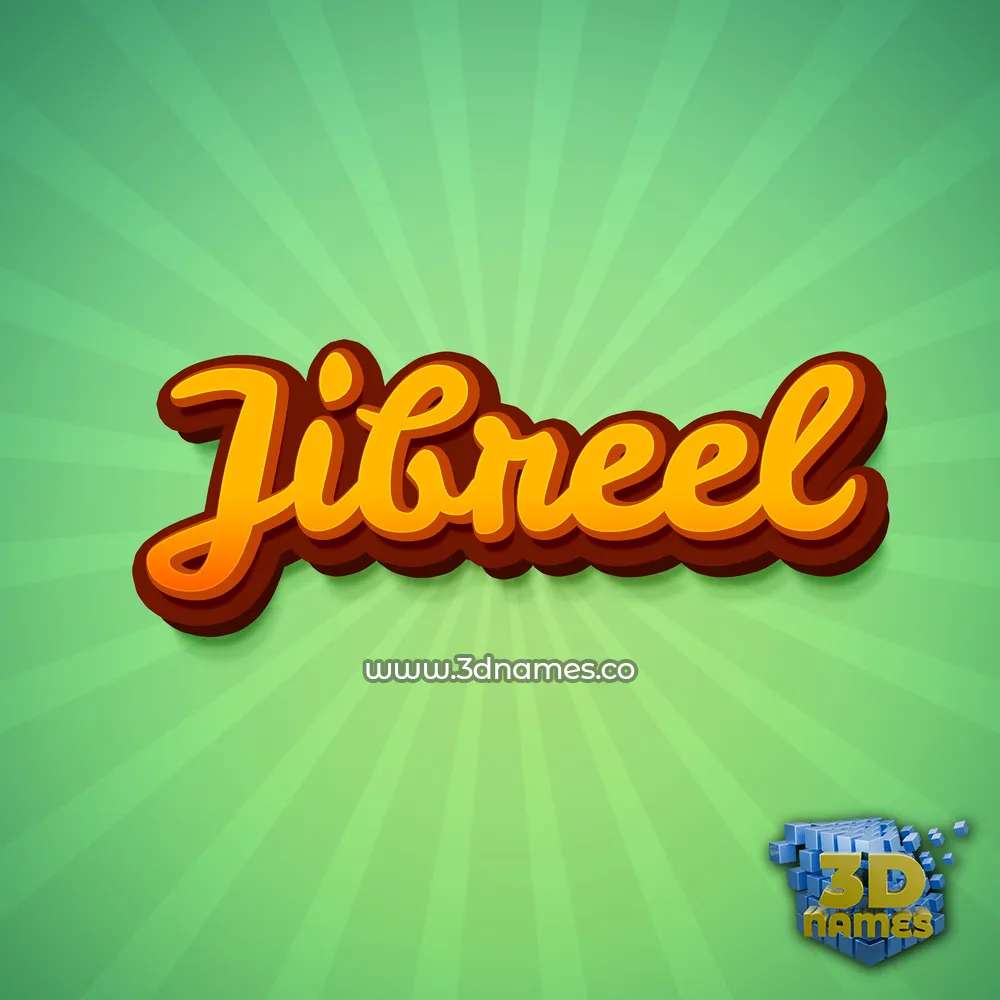 jibreel in Green Rays style - 3D name wallpaper