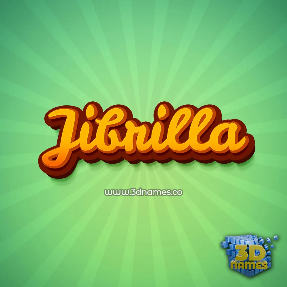 jibrilla in Green Rays style - 3D name wallpaper