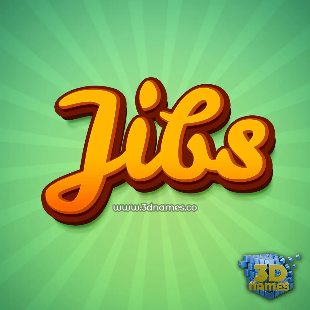 jibs in Green Rays style - 3D name wallpaper