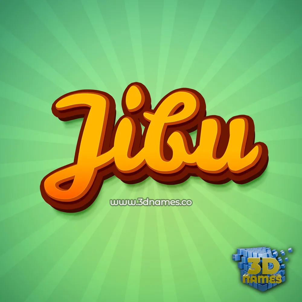 jibu in Green Rays style - 3D name wallpaper
