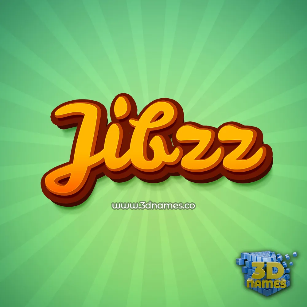 jibzz in Green Rays style - 3D name wallpaper