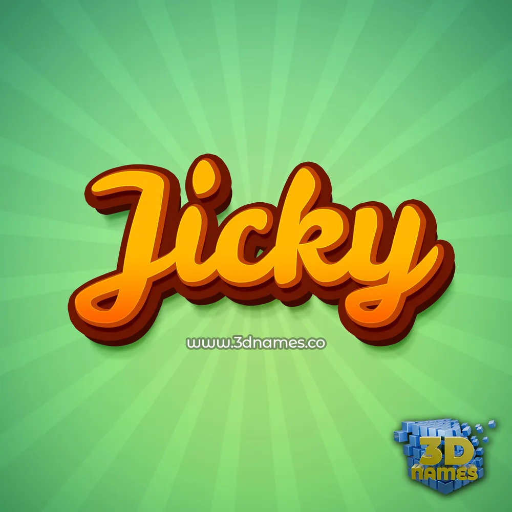 jicky in Green Rays style - 3D name wallpaper
