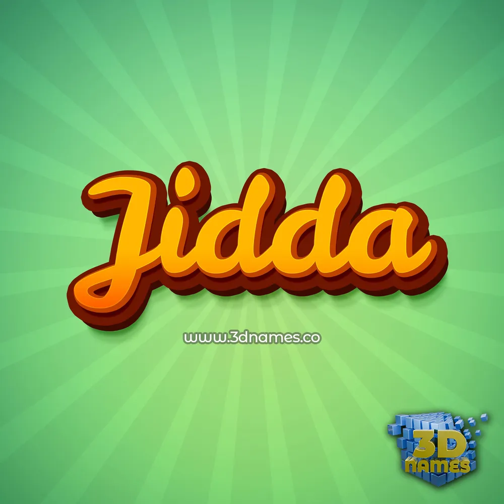 jidda in Green Rays style - 3D name wallpaper