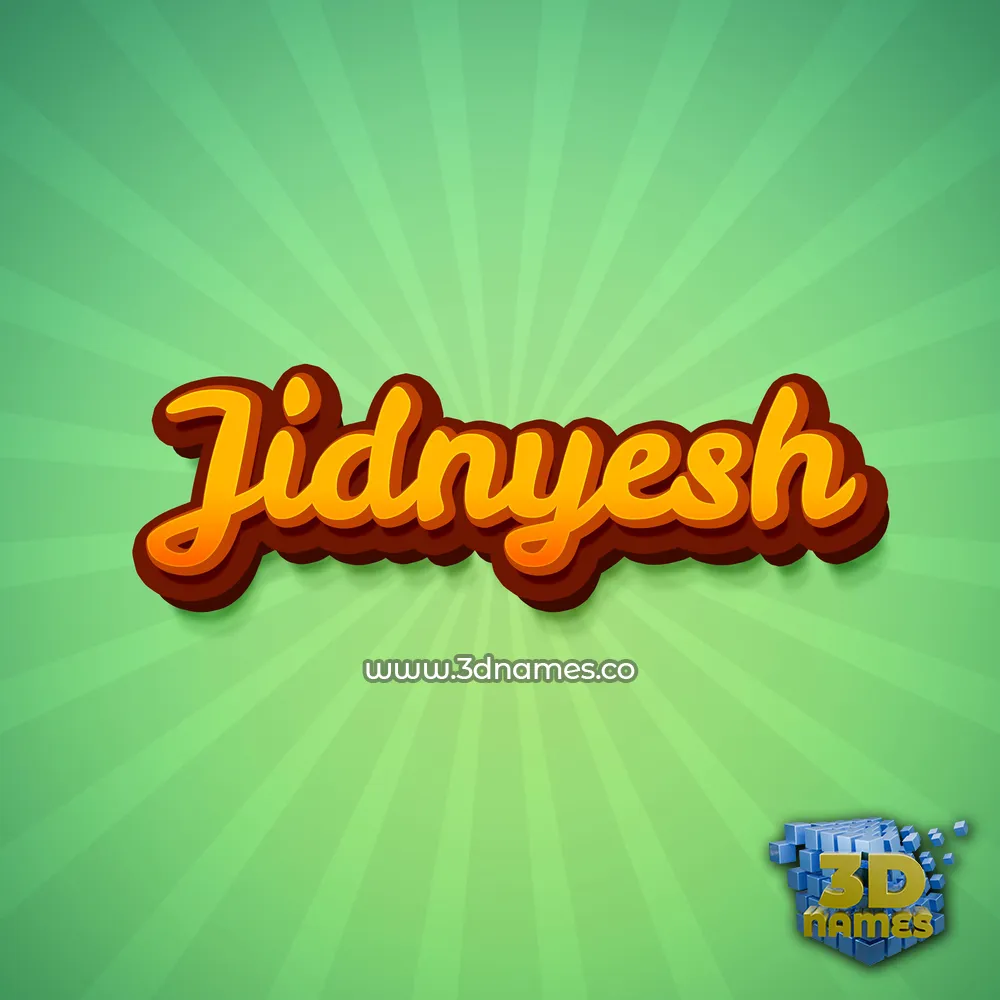 jidnyesh in Green Rays style - 3D name wallpaper