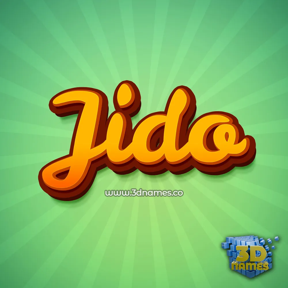 jido in Green Rays style - 3D name wallpaper