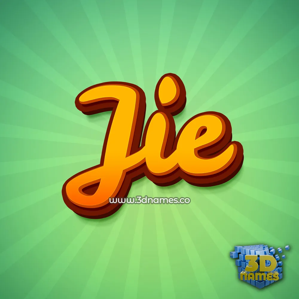 jie in Green Rays style - 3D name wallpaper